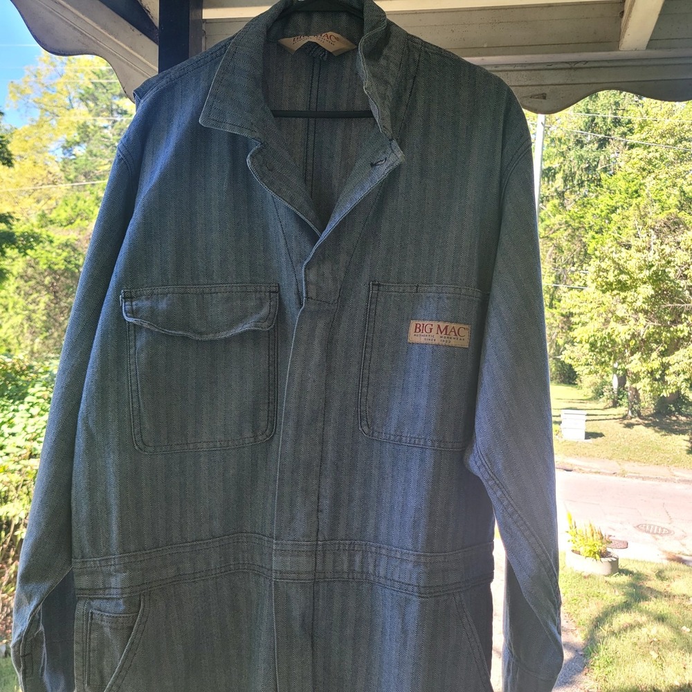 Vintage BIG MAC Denim Coveralls Jumpsuit Blue Jean Workwear JCPenney Mechanic